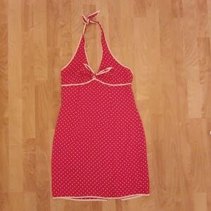 Kathlin Argiro/ Red Dress with Polka/ 100%silk/ size 6